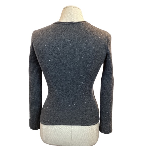 VNeck Cashmere Sweater Heathered Gray - Picture 3 of 10